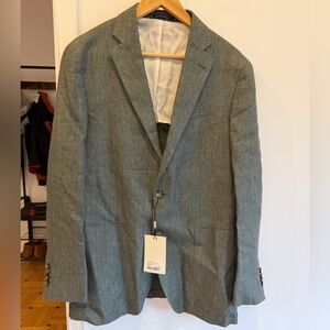 Suit Supply NWT Linen Dark Forest Green Men's Blazer